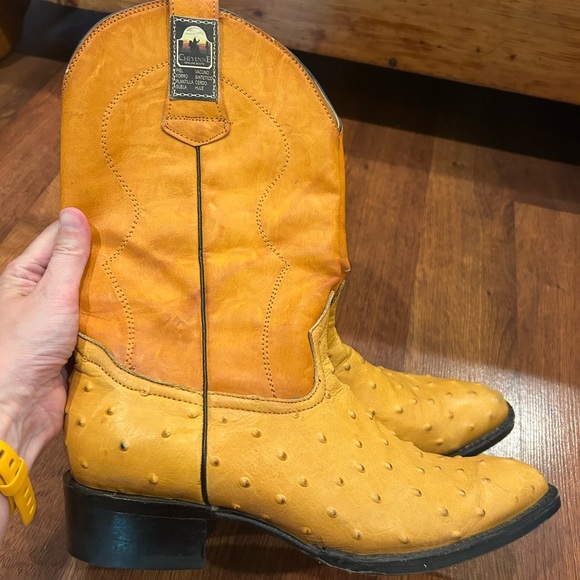 Cheyenne Leather Cowboy Brown Boots Men’s Size 9 Mexican Size 27 Light Brown - Picture 1 of 7